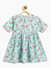 Load image into Gallery viewer, Campana Girls Nihira Kurti with Pants Set - Floral Print - Light Blue &amp; Peach
