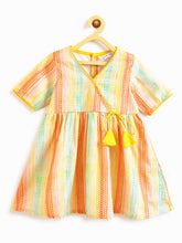 Load image into Gallery viewer, Campana Girls Nihira Sequin Embroidered &amp; Printed Kurti Pants Set - Multicolour &amp; Yellow
