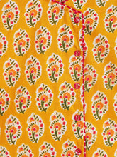 Load image into Gallery viewer, Campana Girls Himani Kurta with Dhoti Pants - Paisley Block Print - Yellow &amp; Magenta
