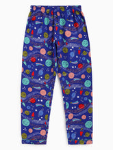 Load image into Gallery viewer, Campana Kids 100% Cotton Nightsuit - Space Adventure Print - Blue &amp; Green
