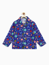 Load image into Gallery viewer, Campana Kids 100% Cotton Nightsuit - Space Adventure Print - Blue &amp; Green
