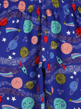 Load image into Gallery viewer, Campana Kids 100% Cotton Nightsuit - Space Adventure Print - Blue &amp; Green

