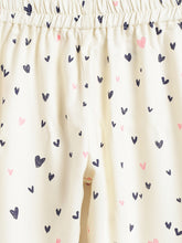 Load image into Gallery viewer, Campana Girls Rayon Full Sleeves Nightsuit - Little Hearts Print - White &amp; Pink
