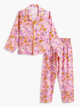 Load image into Gallery viewer, Campana Girls Full Sleeves Nightsuit - Floral Print - Pink
