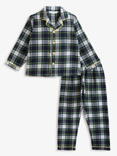 Load image into Gallery viewer, Campana Kids Full Sleeves Nightsuit - Plaid Checks - Navy &amp; White
