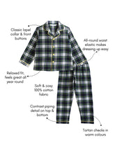 Load image into Gallery viewer, Campana Kids Full Sleeves Nightsuit - Plaid Checks - Navy &amp; White
