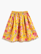 Load image into Gallery viewer, Campana Girls Heera Lehenga Choli Set - Floral Block &amp; Jaal Print - Yellow &amp; Pink
