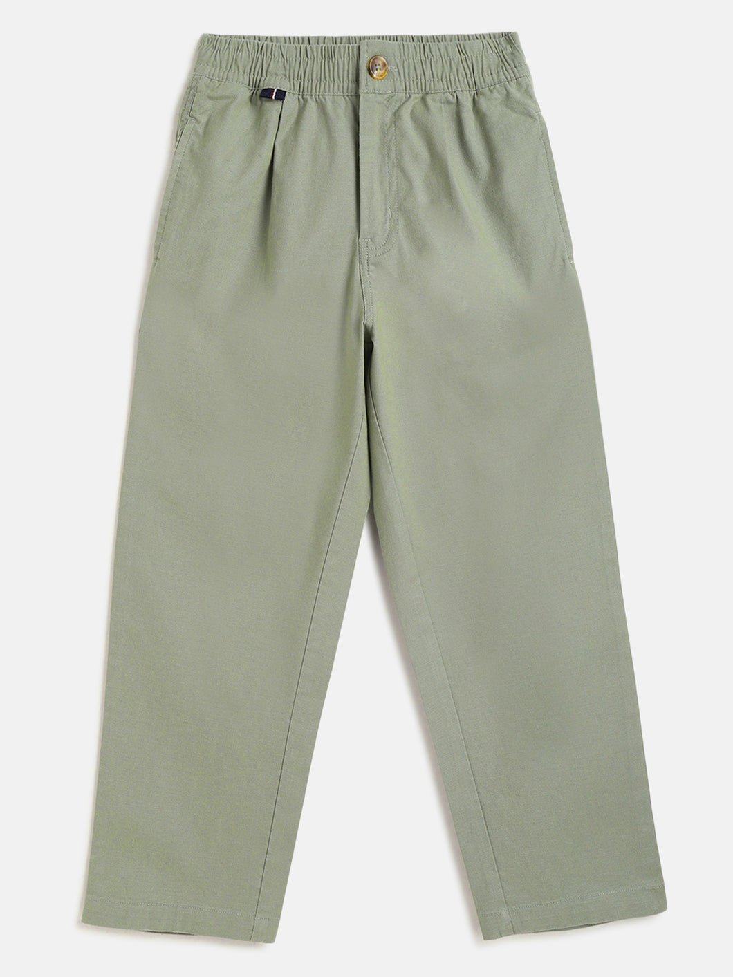 Campana Boys Hugo Cotton-Lycra Relax Fit Pants - Khaki Green