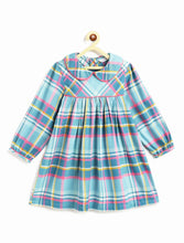 Load image into Gallery viewer, Campana Girls Callie Checked Dress With Collar - Blue &amp; Pink
