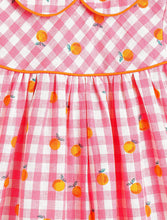 Load image into Gallery viewer, Campana Girls Callie Pure Cotton Checked Dress With Collar - Pink &amp; Orange
