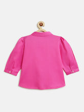 Load image into Gallery viewer, Campana Girls Aria Pure Cotton Pleated Top - Bright Pink
