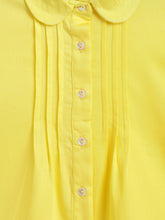 Load image into Gallery viewer, Campana Girls Aria Pure Cotton Pleated Top - Lemon Yellow
