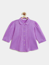 Load image into Gallery viewer, Campana Girls Aria Pure Cotton Pleated Top - Lavender
