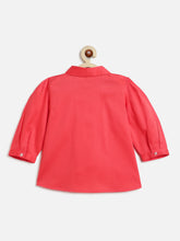 Load image into Gallery viewer, Campana Girls Aria Pure Cotton Pleated Top - Peach

