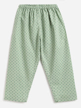 Load image into Gallery viewer, Campana Kids Appu Cotton Nightsuit - Baby Elephants Print - White &amp; Green
