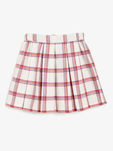Load image into Gallery viewer, Campana Girls Fiona Pleated Skirt - Checks - Off White &amp; Red
