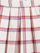 Load image into Gallery viewer, Campana Girls Fiona Pleated Skirt - Checks - Off White &amp; Red
