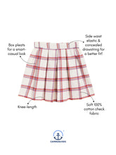 Load image into Gallery viewer, Campana Girls Fiona Pleated Skirt - Checks - Off White &amp; Red
