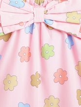 Load image into Gallery viewer, Campana Girls Claire 100% Cotton Dress with Bow - Flower Doodle Print - Pink
