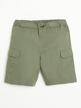 Load image into Gallery viewer, Campana Boys Yohan 100% Cotton Cargo Shorts - Sage Green
