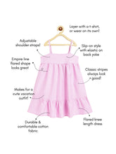 Load image into Gallery viewer, Campana Girls Amelia Striped Cotton Dress with Pockets - Light Pink
