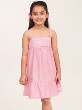 Load image into Gallery viewer, Campana Girls Amelia Striped Cotton Dress with Pockets - Peach
