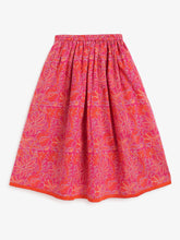 Load image into Gallery viewer, Campana Girls Gulnaz Lehenga Set - Blockprint &amp; Jaal Print - Magenta
