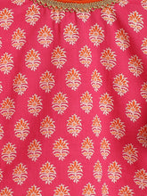 Load image into Gallery viewer, Campana Girls Gulnaz Lehenga Set - Blockprint &amp; Jaal Print - Magenta
