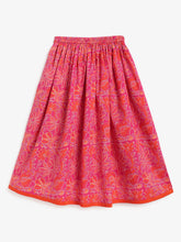 Load image into Gallery viewer, Campana Girls Gulnaz Lehenga Set - Blockprint &amp; Jaal Print - Magenta
