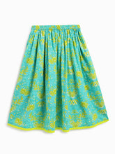 Load image into Gallery viewer, Campana Girls Gulnaz Lehenga Set - Blockprint &amp; Jaal Print - Turquoise Blue &amp; Lime Green
