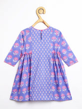 Load image into Gallery viewer, Campana Girls Kavya Panelled Kurta with Flared Pants &amp; Dupatta Set - Floral Print - Purple &amp; Pink
