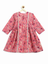 Load image into Gallery viewer, Campana Girls Kavya Floral Printed Cotton Kurta Palazzo Set with Dupatta - Pink &amp; Purple
