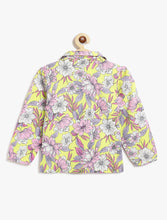 Load image into Gallery viewer, Campana Girls Melody Tropical Floral Printed Shirt Style Top  - Yellow and Pink

