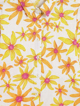 Load image into Gallery viewer, Campana Girls Melody Floral Printed Shirt Style Top - White &amp; Orange

