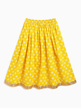 Load image into Gallery viewer, Campana Girls Diya Floral and Kanthawork Lehenga Set - Yellow &amp; White
