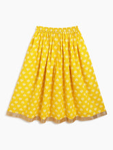 Load image into Gallery viewer, Campana Girls Diya Floral and Kanthawork Lehenga Set - Yellow &amp; White
