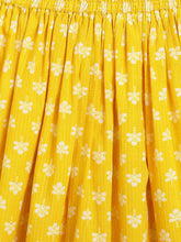 Load image into Gallery viewer, Campana Girls Diya Floral and Kanthawork Lehenga Set - Yellow &amp; White
