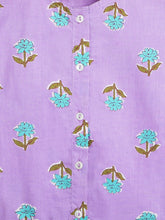 Load image into Gallery viewer, Campana Girls Tara Pure Cotton Tunic &amp; Palazzo Floral Printed Set - Purple &amp; Blue
