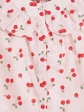 Load image into Gallery viewer, Campana Girls Nina Pure Cotton Frilled Yoke Printed Top - Light Pink
