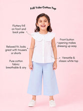 Load image into Gallery viewer, Campana Girls Nina Pure Cotton Frilled Yoke Top - White
