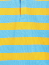Load image into Gallery viewer, Campana Boys Pablo Half Sleeves Rugby Stripes Polo T-Shirt - Yellow &amp; Turquoise
