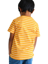 Load image into Gallery viewer, Campana Boys Kobe Striped Round Neck T-Shirt - Tuscan Yellow &amp; Ivory

