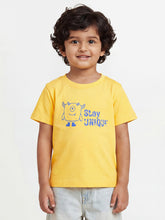 Load image into Gallery viewer, Campana Boys Pure Cotton Short Sleeves Round Neck Printed TShirt - Yellow
