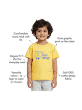 Load image into Gallery viewer, Campana Boys Pure Cotton Short Sleeves Round Neck Printed TShirt - Yellow

