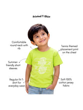 Load image into Gallery viewer, Campana Boys 100% Cotton Half Sleeves Tennis Theme Printed T Shirt - Lime Green
