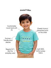 Load image into Gallery viewer, Campana Boys 100% Cotton Half Sleeves Science Theme Printed T Shirt - Turquoise Blue
