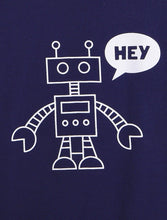 Load image into Gallery viewer, Campana Boys 100% Cotton Half Sleeves Robot Graphic Print T-Shirt - Navy Blue
