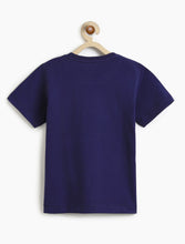 Load image into Gallery viewer, Campana Boys 100% Cotton Half Sleeves Robot Graphic Print T-Shirt - Navy Blue
