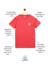 Load image into Gallery viewer, Campana Boys Jordan Pack of 3 Half Sleeves Cotton Melange Round Neck T-Shirts - Coral Red, Yellow, Mint Green
