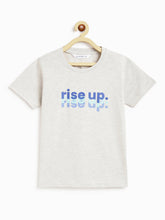 Load image into Gallery viewer, Campana Boys Daniel Half Sleeves T-Shirt with Shorts Clothing Set - Rise Up Print - Grey Melange &amp; Ocean Blue
